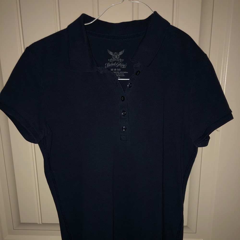 navy blue half button down